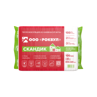 Теплоизоляция ROCKWOOL  / РОКВУЛ Лайт Баттс СКАНДИК 800*600*100 2,88 кв.м.