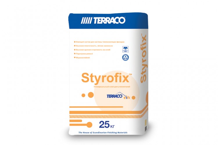 Styrofix EIFS/Стайрофикс EIFS клеевой состав для приклеивания всех видов теплоизоляционных панелей 25 кг/меш.