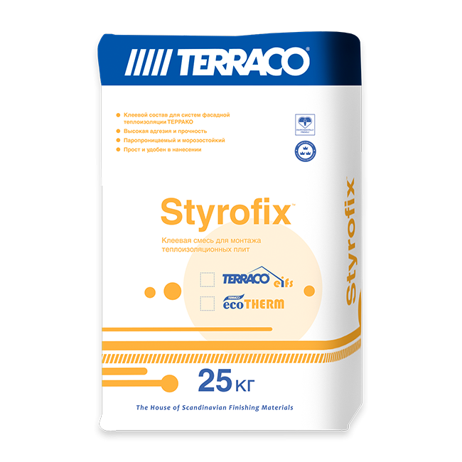 Styrofix EIFS ЗИМА / Стайрофикс ФИФС ЗИМА Клей для приклейки всех видов утеплителя 25 кг/меш