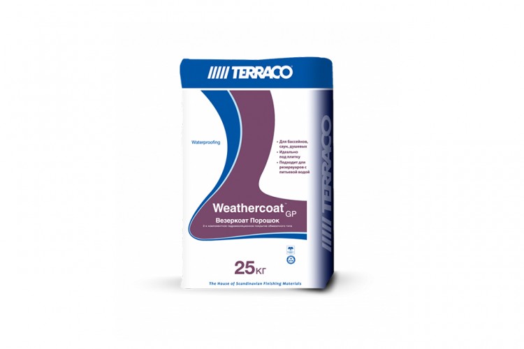 TERRACO Wethercoat Powder Grey/ Террако Везеркоат Порошок Серый гидроизоляционное покрытие 25 кг TERRACO Wethercoat Powder Grey/ Террако Везеркоат Порошок Серый гидроизоляционное покрытие 25 кг