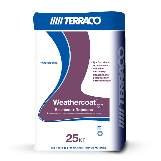 TERRACO Wethercoat Powder White/ Террако Везеркоат Порошок Белый гидроизоляционное покрытие 25 кг TERRACO Wethercoat Powder White/ Террако Везеркоат Порошок Белый гидроизоляционное покрытие 25 кг