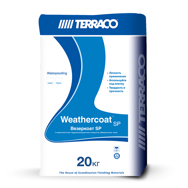 TERRACO Wethercoat SP White/ Террако Везеркоат SP Белый гидроизоляционное покрытие 20 кг