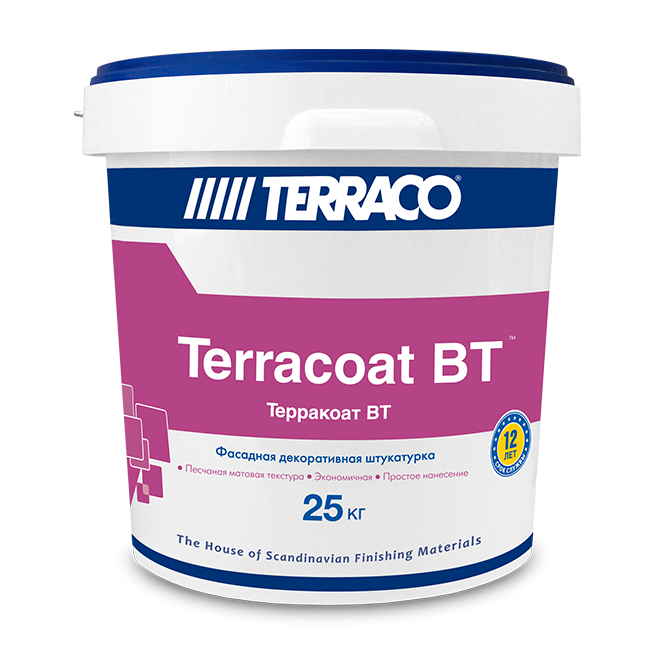 Terracoat BT /Терракоат ВТ декоративная акриловая штукатурка слабовыраженная текстура 25 кг/ведро