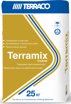 Terramix Coarse/Террамикс Крупнозернистый тонкослойная штукатурная ремонтная смесь 25 кг/меш.