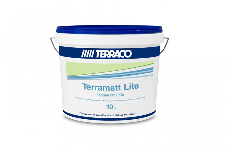 Terramatt Lite/Терраматт Лайт экономичная акриловая краска для внутренних работ 10 кг/ведро