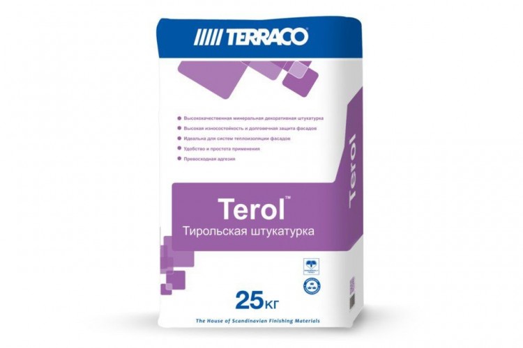 Terol Décor White/ Терол Декор Белый минеральная декоративная штукатурка  (короед) 25 кг./меш.
