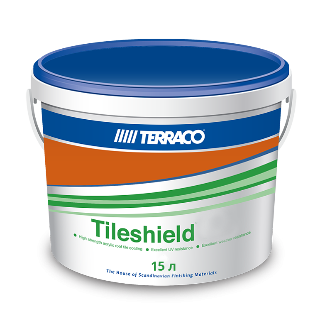 Tailshield/Тайлшилд акриловое цветное покрытие для окраски черепицы и асбестоцементных покрытий 20 л/ведро