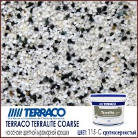 Terralite Coarse 115-C/Терралит Крупнозернистый 115-С декоративная штукатурка на основе мраморной крошки 15 кг/ведро