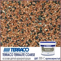 Terralite Coarse 300-C/Терралит Крупнозернистый 300-С декоративная штукатурка на основе мраморной крошки 15 кг/ведро