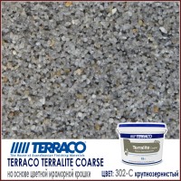 Terralite Coarse 302-C/Терралит Крупнозернистый 302-С декоративная штукатурка на основе мраморной крошки 15 кг/ведро